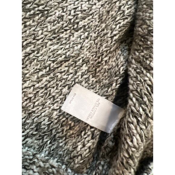 J Jill Kimono-Style Front Tie Closure Green Marl Cotton Cardigan Sweater Sz L - Picture 6 of 8